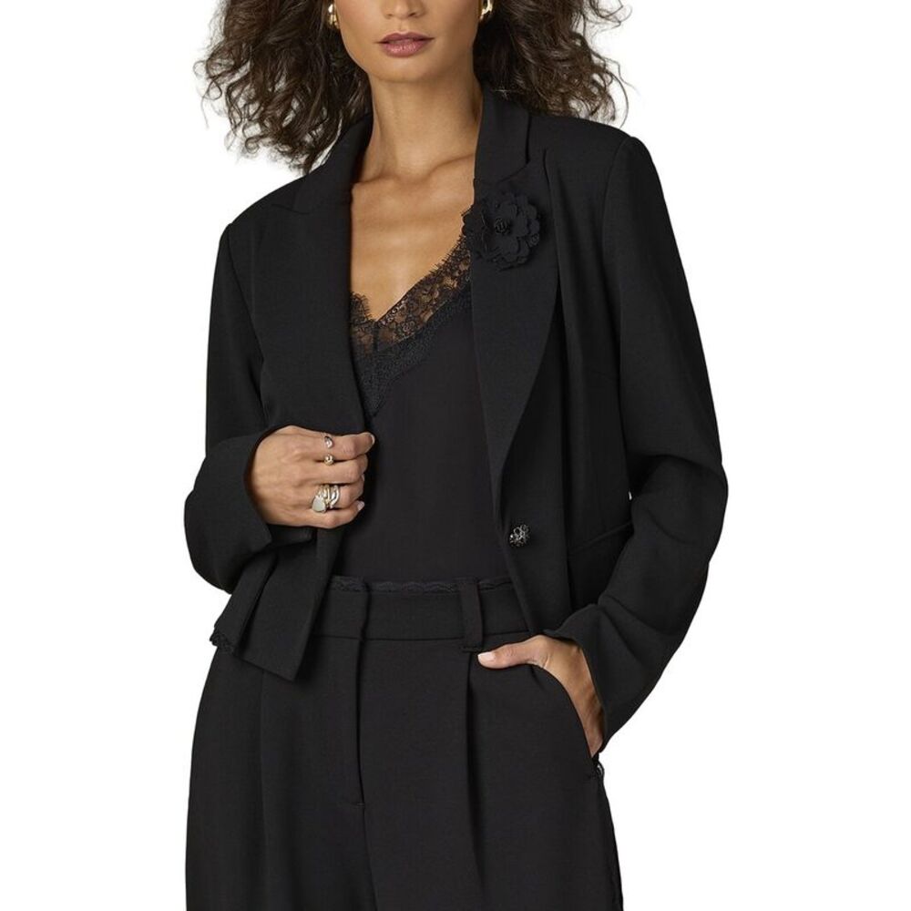 Wit & Wisdom Womens  Crop Single Button Blazer